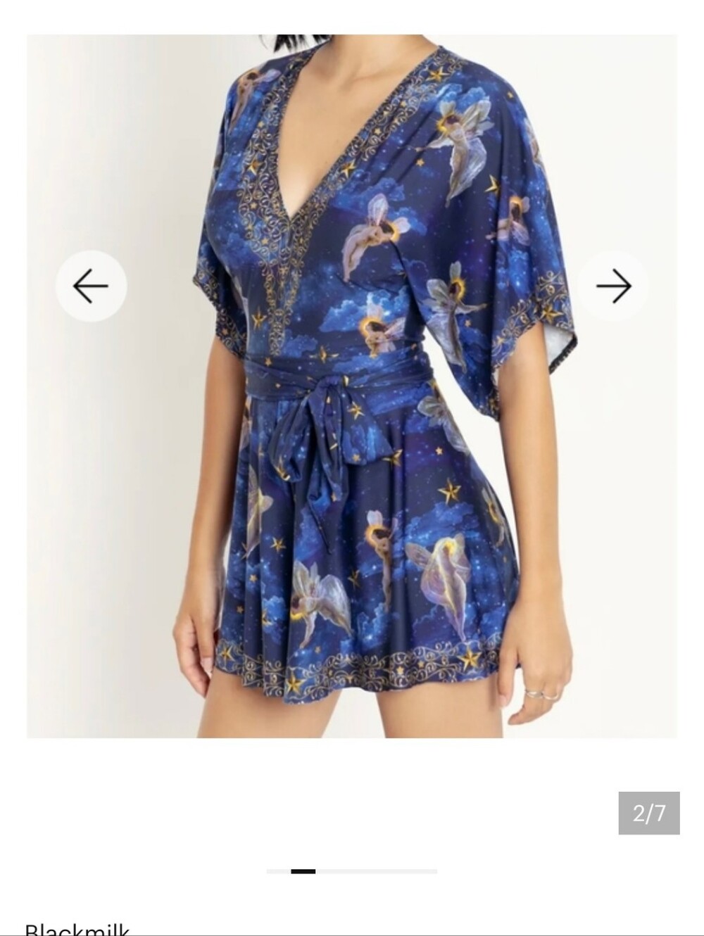 Blackmilk Atkinson Fairies Slinky Playsuit Size L View 2